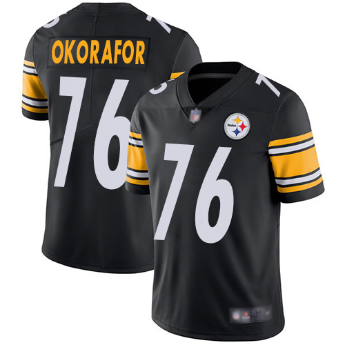 Men Pittsburgh Steelers Football #76 Limited Black Chukwuma Okorafor Home Vapor Untouchable Nike NFL Jersey->youth nfl jersey->Youth Jersey